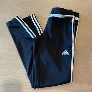 Adidas black and white athletic pants